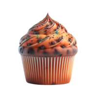 AI generated Isolated sweet ice cream muffin Transparent Background, PNG Format, Generative AI