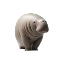 Isolated Dugong animal on a transparent background, PNG Format