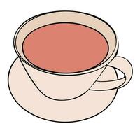 plano diseño un taza de café con blanco antecedentes. el vector es adecuado a utilizar para bebida vector antecedentes y embalaje producto.