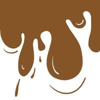 Melted chocolate dripping on white background, editable vector illustration. The vector is suitable to use for package product and promo background.