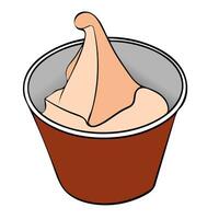 A cup of vanilla chocolate ice cream vector. The vector is suitable to use for ice cream vector background and package product.