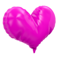 Pink Heart Balloon 3D Rendering png