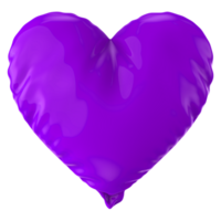 púrpura corazón globo 3d hacer png