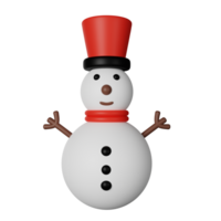 monigote de nieve 3d icono ilustración png