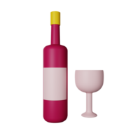 du vin 3d icône illustration png