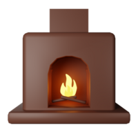 Fireplace 3D Icon Illustration png