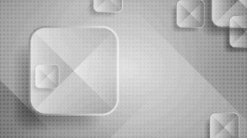 Grey tech abstract video animation with glossy squares