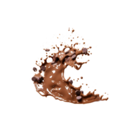 AI generated Chocolate splash with chocolate chips isolated png