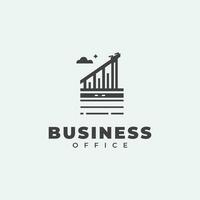 negocio oficina logo diseño, con un único monocromo estilo, negro y blanco vector
