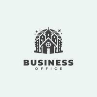 business office logo design, with a unique monochrome style, black and white vector