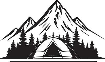 camping and nature adventure badge vector