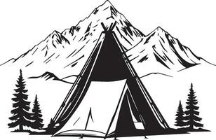 camping and nature adventure badge vector