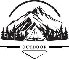 camping and nature adventure badge vector