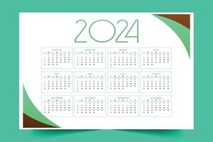 modern 2024 office desk calendar template schedule task or events vector