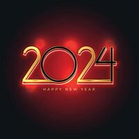 glowing neon style happy new year 2024 invitation background vector