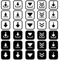 Download icon vector set. Upload button illustration collection. Load symbol or logo.