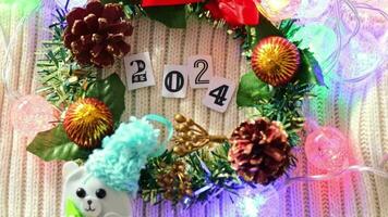 Slow motion footage of the festive decorations. Christmas and new year. Holiday video