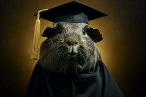 AI generated Domesticated Graduate guinea pig mammal. Generate Ai photo