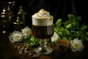 AI generated Sweet Irish coffee beverage. Generate Ai photo