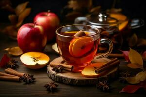 AI generated Comforting Hot fruit homemade tea. Generate Ai photo