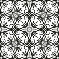Damask wallpaper. A seamless vector background. Black and white texture. Floral ornament.