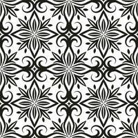 Damask wallpaper. A seamless vector background. Black and white texture. Floral ornament.