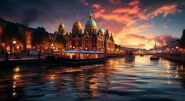 AI generated View of a beautiful backdrop for a visit to St. Petersburg, Russia photo