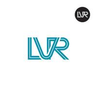 letra lvr monograma logo diseño con líneas vector