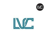 letra lvc monograma logo diseño con líneas vector