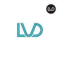 letra lvd monograma logo diseño con líneas vector