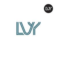 letra lvy monograma logo diseño con líneas vector