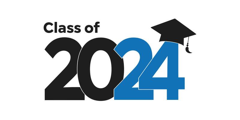 Class of 2024 graduation emblem Royalty Free Vector Image