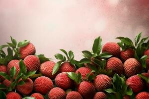 AI generated Refreshing Lychees mockup background. Generate Ai photo