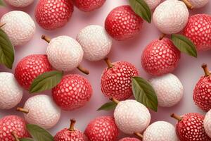 AI generated Detailed Lychees mockup background. Generate Ai photo