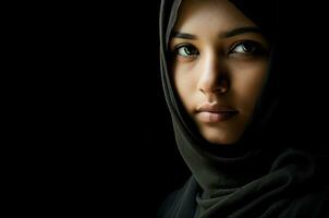 ai generado agraciado bonito mujer hiyab generar ai foto