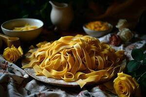 AI generated Nutritious Homemade pasta. Generate Ai photo