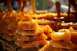 AI generated Hardworking House honey bee. Generate Ai photo