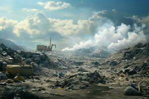 AI generated Contaminated Landfill full. Generate Ai photo