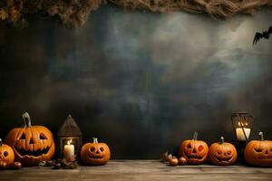 AI generated Festive Halloween mockup background. Generate Ai photo