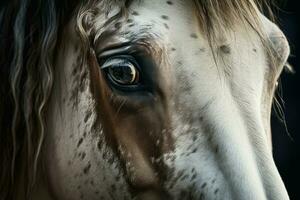 AI generated Detailed Horse head closeup. Generate Ai photo