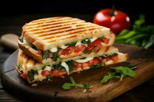 AI generated Traditional Italian panini sandwich. Generate Ai photo