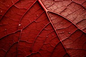 AI generated Broad Macro leaf red. Generate Ai photo