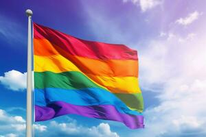 ai generado simbólico lgbt bandera en cielo. generar ai foto