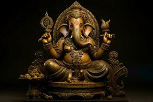 AI generated Exquisite Hinduistic sculpture ganesha. Generate Ai photo