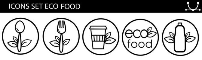 Line Icon Set of Healthy Food, Vegan food. Contains such Icons as Lactose, spoon and fork, icons collection vector