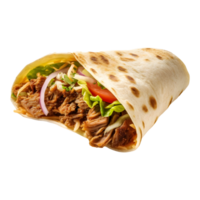 AI generated Chicken Fried Wrap or Shawarma on Transparent background - Ai Generated png