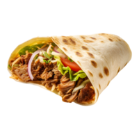 ai generato pollo fritte avvolgere o shawarma su trasparente sfondo - ai generato png