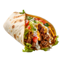 AI generated Chicken Fried Wrap or Shawarma on Transparent background - Ai Generated png