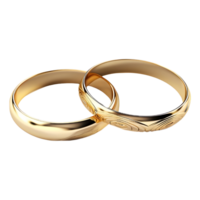 ai généré couple d'or bague sur transparent Contexte - ai généré png