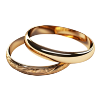 ai généré couple d'or bague sur transparent Contexte - ai généré png